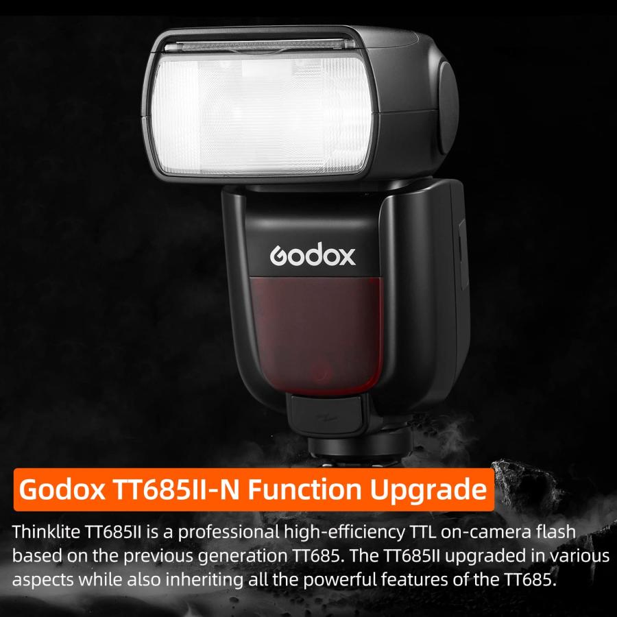 GODOX TT685II-N ニコンカメラ用オンカメラTTLフラッシュ、1 / 8000s高速同期、クイックリリースロック、TCMインスタント変換、GN60手動スピードライト、0.1-2.6｜valueselection｜07