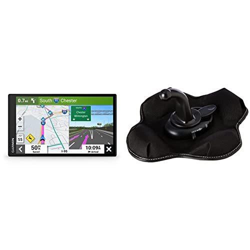 Garmin Car GPS, 6-Inch Multi Touch Glass HD Color TFT with Backlight Touch Screen Display Voice Control Black  Garmin Portable Friction Mou
