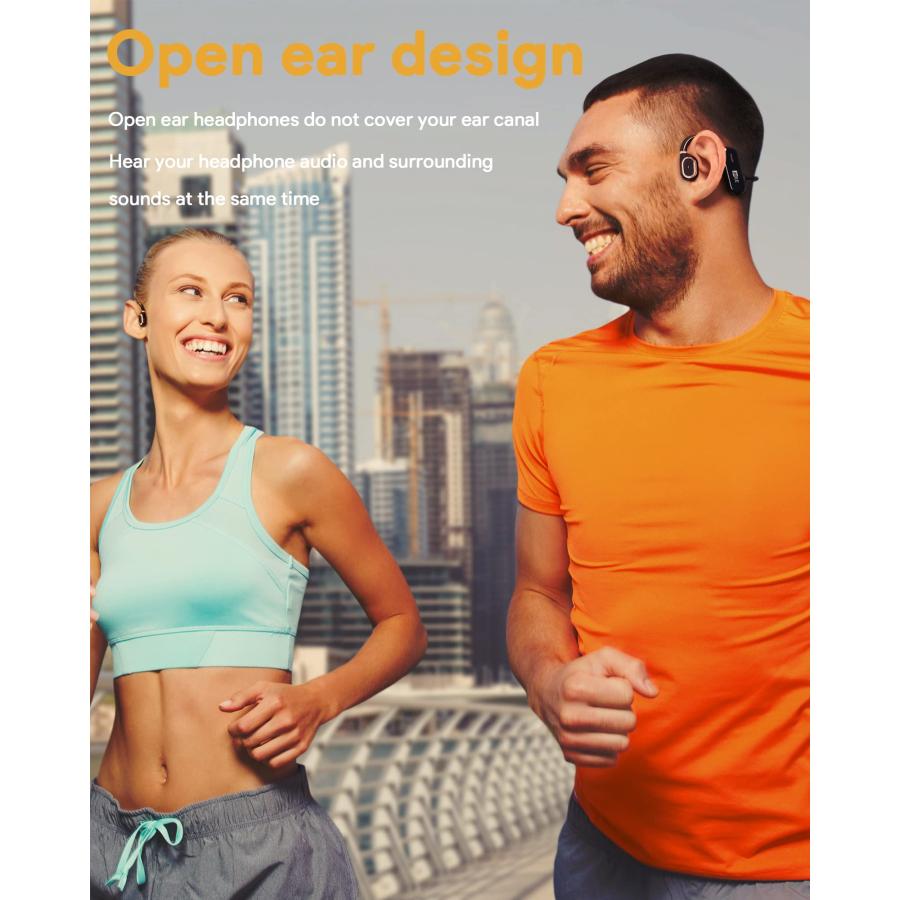 MEE audio AirHooks Open Ear Headphones - Lightweight， Comfortable， Sweatproof Wireless Bluetooth Earbuds with Mic and High Audio Clarity Let You Hear 