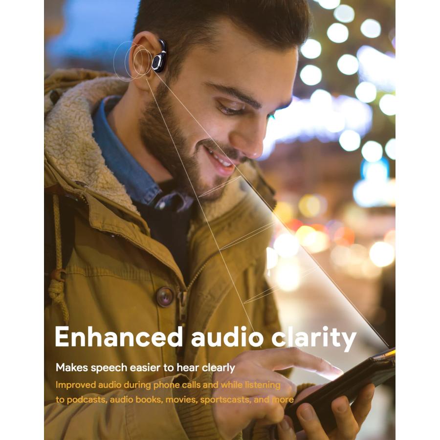 MEE audio AirHooks Open Ear Headphones - Lightweight， Comfortable， Sweatproof Wireless Bluetooth Earbuds with Mic and High Audio Clarity Let You Hear 