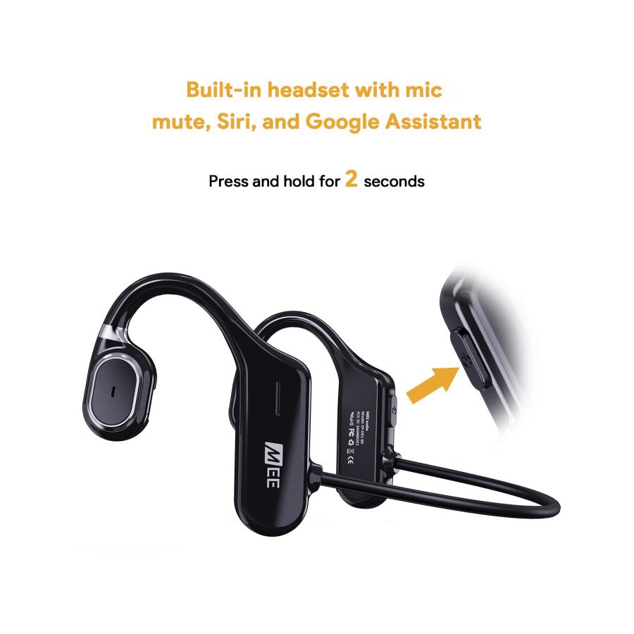 MEE audio AirHooks Open Ear Headphones - Lightweight， Comfortable， Sweatproof Wireless Bluetooth Earbuds with Mic and High Audio Clarity Let You Hear 