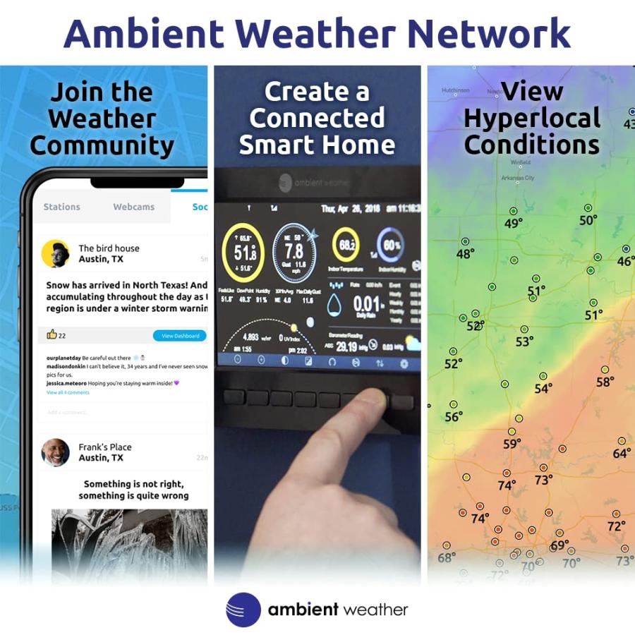 超歓迎  Ambient Weather ウェザーステーション WS-5000-IP