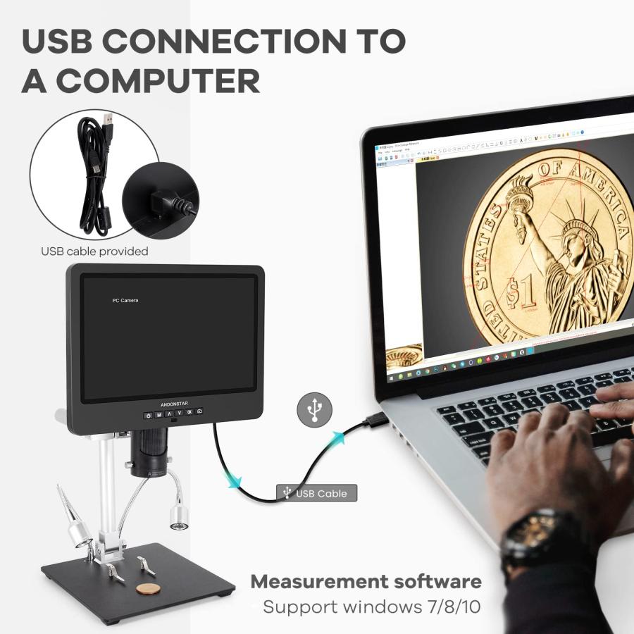 Andonstar USBマイクロスコープ AD249S-M : バリュー Andonstar USBマイクロスコープ AD249S-M : バリュー