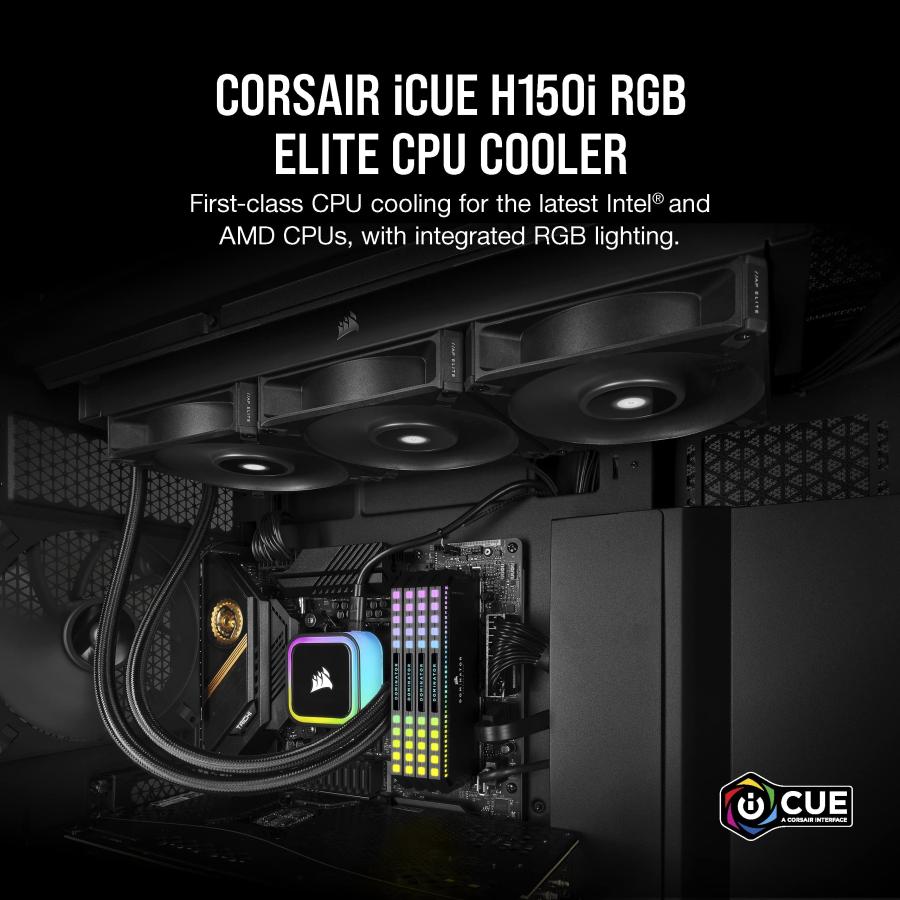 CORSAIR iCUE H150i RGB ELITE 水冷式 CPU クーラー LCAマザーボード