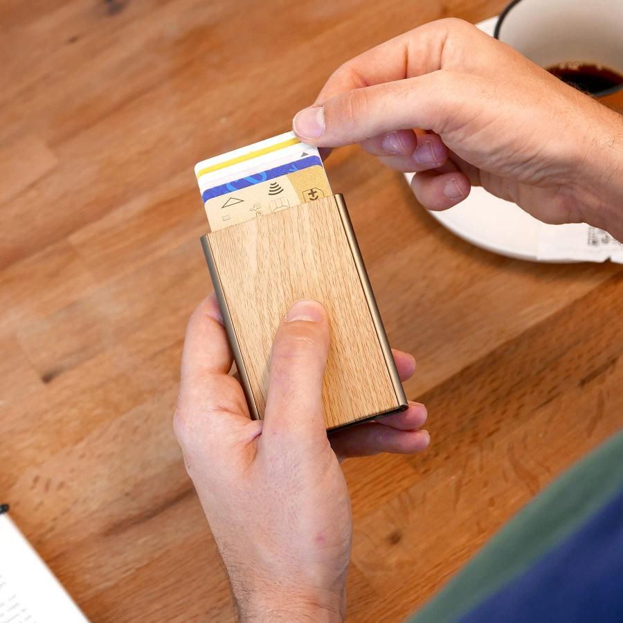 OGON -DESIGNS- OGON Aluminum automatic card holder Slider - RFID Blocking - The original minimalist slim wallet for men and women - Up to 6 cards (Mat｜valueselection｜04