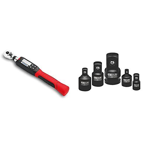 ACDelco ARM601-3 3/8 (3.7 to 37 ft-lbs.) Digital Torque Wrench & NEIKO  30249A Impact Adapter and Reducer Set 5 Piece Standard SAE Soc