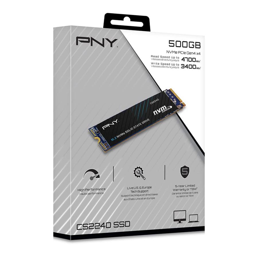 人気沸騰】【人気沸騰】PNY CS2240 500GB M.2 NVMe Gen4 X4 Internal Solid State Drive (SSD)  M280CS2240-500-RB 内蔵型SSD