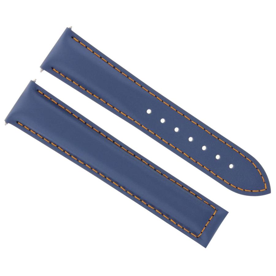 腕時計パーツ 互換品 19mm Smooth Leather Strap Band Compatible with Oris Watches With Clasp Blue with orange stitching No Buckle｜valueselection｜03