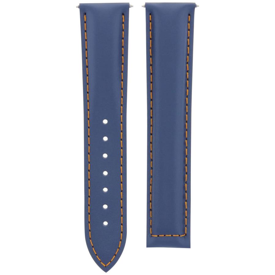 腕時計パーツ 互換品 20mm Smooth Leather Strap Band Compatible with Oris Watches With Clasp Blue with orange stitching Gold｜valueselection｜02