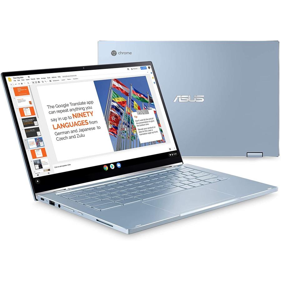 ASUS Newest Flip 2-in-1 14" FHD Touchscreen Chromebook Laptop, Intel Core m3-8100Y(up to 3.4 GHz), 320GB Space(64GB eMMC+256GB Card), 8GB RAM, Webcam,｜valueselection｜02