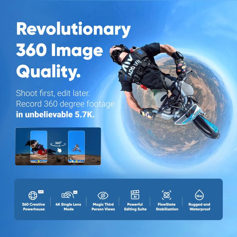 Insta360 X3 Vlog キット｜128GB SDカード付き 360度カメラ アクション 