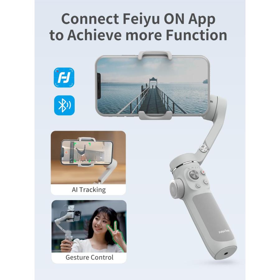 あなたのお気に入り見つけよう FeiyuTech VB 4SE ジンバルスタビライザー スマートフォン用 折りたたみ式携帯電話ジンバル ビデオ録画用 ジェスチャーコントロール iPhone＆Android対応 ワンキ
