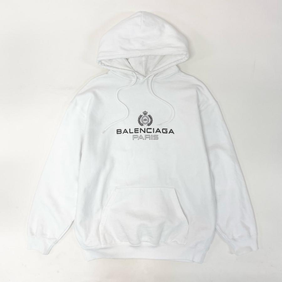71k20《美品》 BALENCIAGA バレンシアガ ロゴプリント パーカー XS