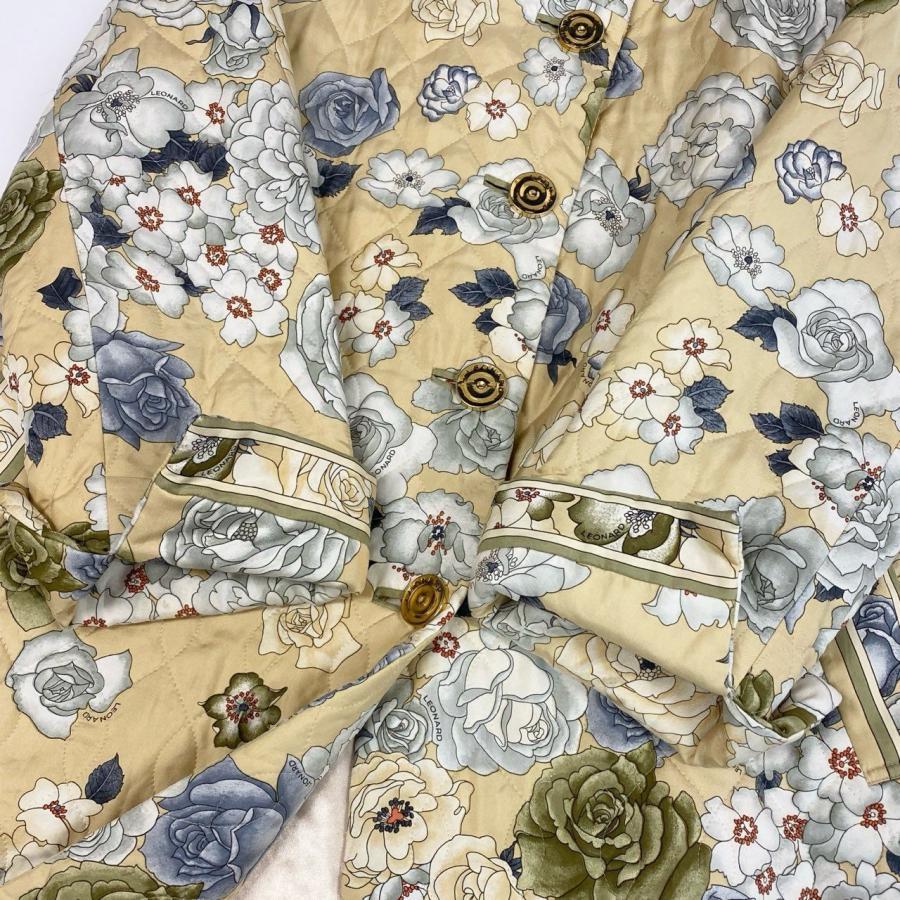 53a19 LEONARD FASHION レオナール キルティングコート ロング