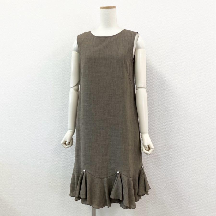 Rene♪ルネ　ベージュ　ワンピース 新品未使用Rene ルネ半袖ワンピースベージュ34 ウォッシャブル