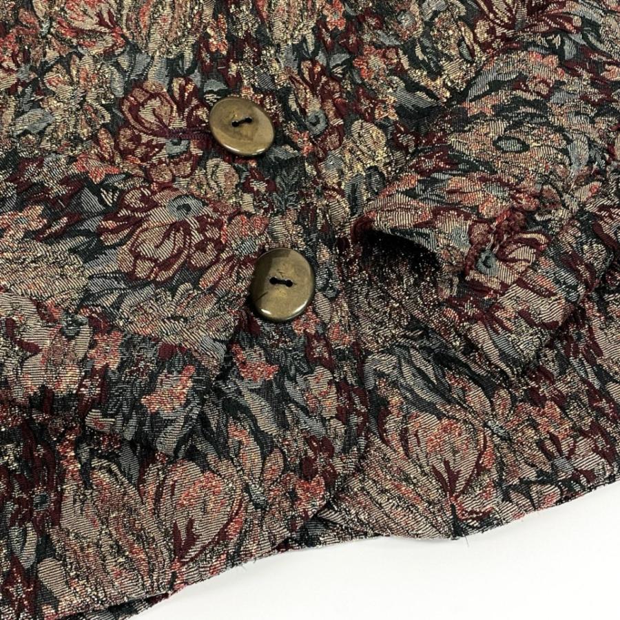 62a28 Vintage Christian Dior ヴィンテージ クリスチャンディオール タペストリー柄 セットアップ Tapestry Brocade Skirt Suit Floral M レディースo07t_4