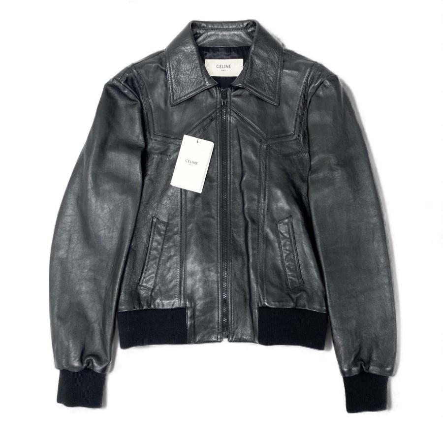 CELINE 21ss シングルレザージャケット 21L9【タグ付き】CELINE セリーヌ 21SS エディスリマン レザー