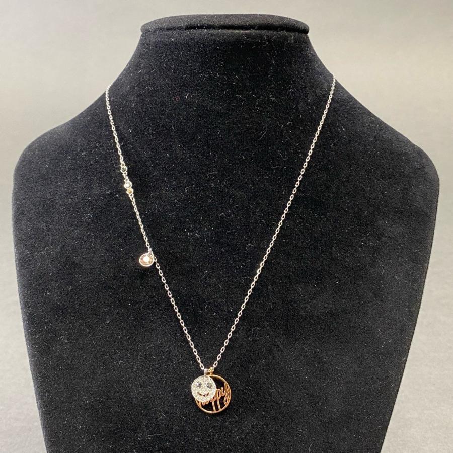 g29 SWAROVSKI スワロフスキー Happy Smile ハッピースマイルチャーム ネックレス シルバー ラインストーン アクセサリー ラグジュアリー |  | 01