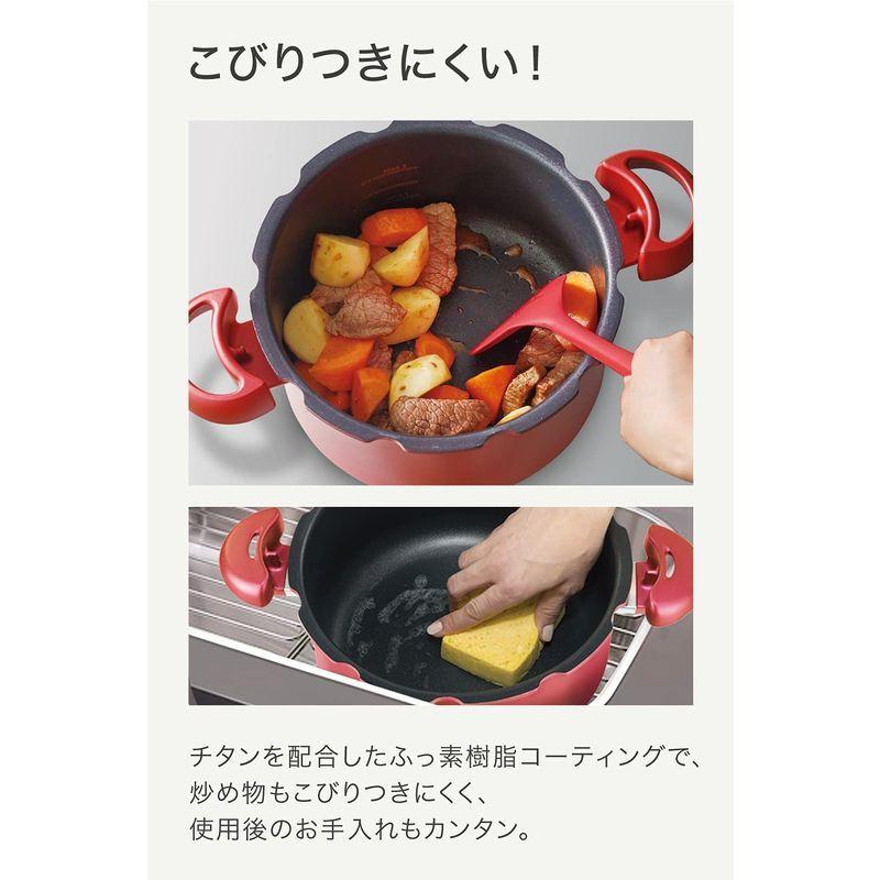 ウルトラ！ ティファール T-fal 圧力鍋 クリプソミニット デュオ ルージュ 5.2L ガス火 IH対応 3~5人用 ワンタッチ開閉 P470513 【B1602381218】(10133円)
