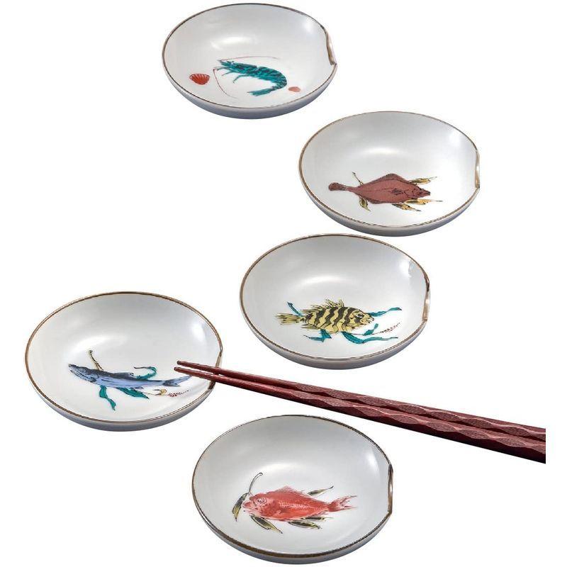 予約中！】九谷焼 3号箸置小皿 揃 魚文 (化粧箱入) K5-17 食器、グラス