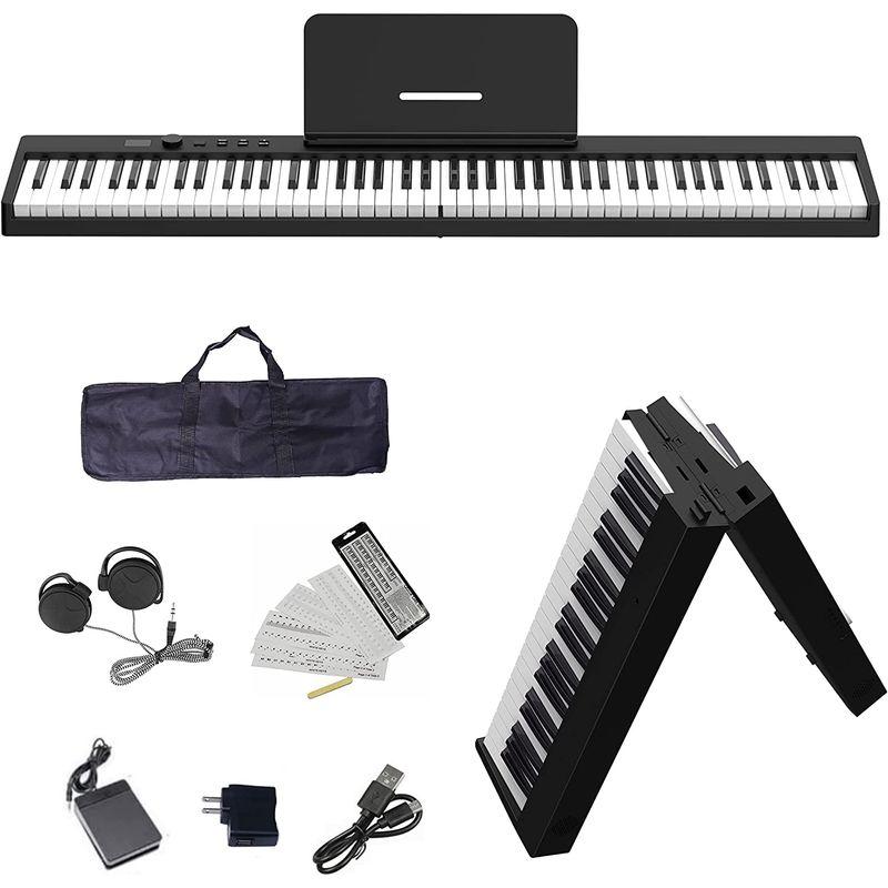 専門店では ニコマク NikoMaku 電子ピアノ 88鍵盤 折り畳み式 SWAN-X 黒 ピアノと同じ鍵盤サイズ コンパクト 軽量 充電型 MIDI対 