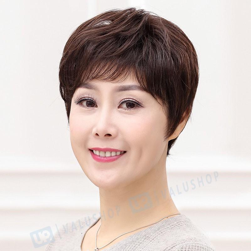 人毛ウィッグ 100 人毛 女性 かつら ママ 手編み 軽い 通気性いい 若く見える 丸顔 Valu Shop 通販 Yahoo ショッピング