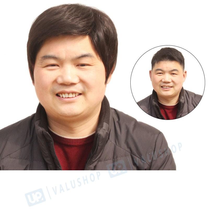 中年 男かつら ハンサム 現実的 お父さんのかつら 自然な短い髪 Nissan Vietnam Vn