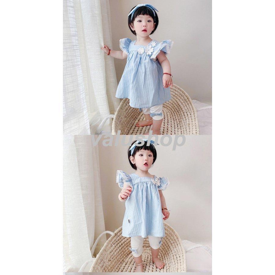 シャツとショートパンツ セット ベビー服 裾フリル 女の子 かわいい キッズ 子供 赤ちゃん ベビー服 女の子 セットアップ 出産祝い ギフト プレゼント 夏服 卸し売り購入