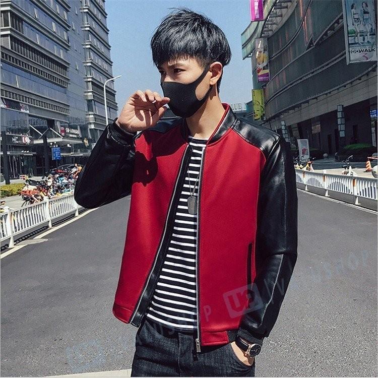 全商品オープニング価格 スタジャン M 3xl 5色 Pu 配色 お洒落 アウター ジャケット ジップアップ メンズジャケット 春服 19 メンズファション スタジャン ジッ メンズジャケット 春服 19 メンズファション ジャケット Kraftmuller Ma