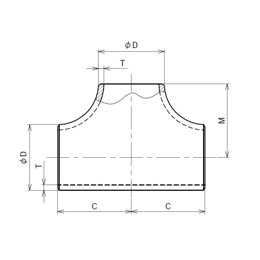 1 25a ステンレス突合せ溶接管継手 同径チーズ Sch10s Sus304w B T S 10s 1 B Ts 10s 03 ステンレス継手 Com 通販 Yahoo ショッピング