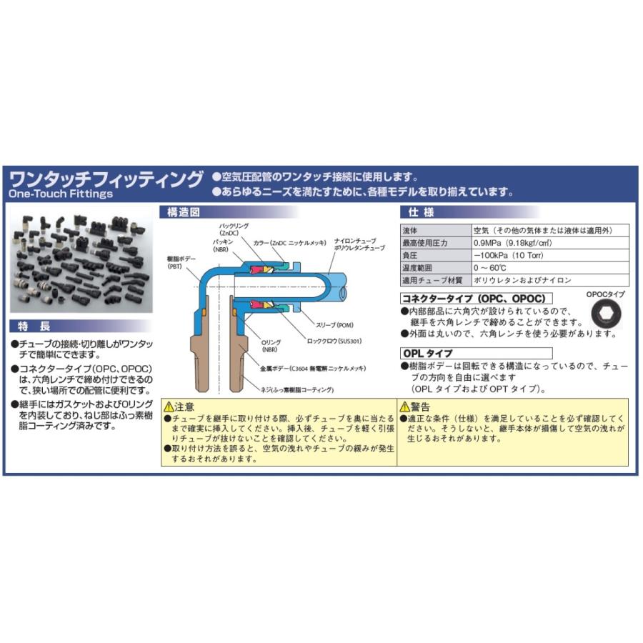 ワンタッチチューブ継手 メスコネクター OPCF 0803 Φ8×Rc3/8