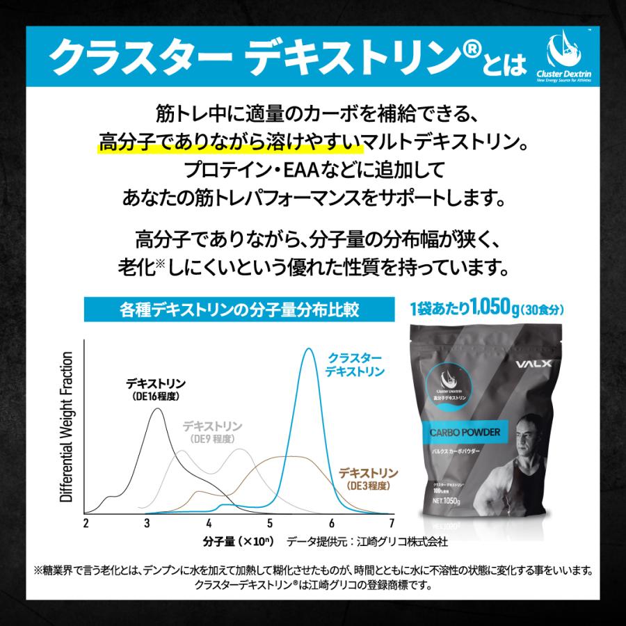 【VALX CARBO POWDER】カーボパウダー 安心の国内製造 デキストリン 糖質補給 クラスターデキストリン パフォーマンス 栄養補給 山本義徳 | VALX | 03