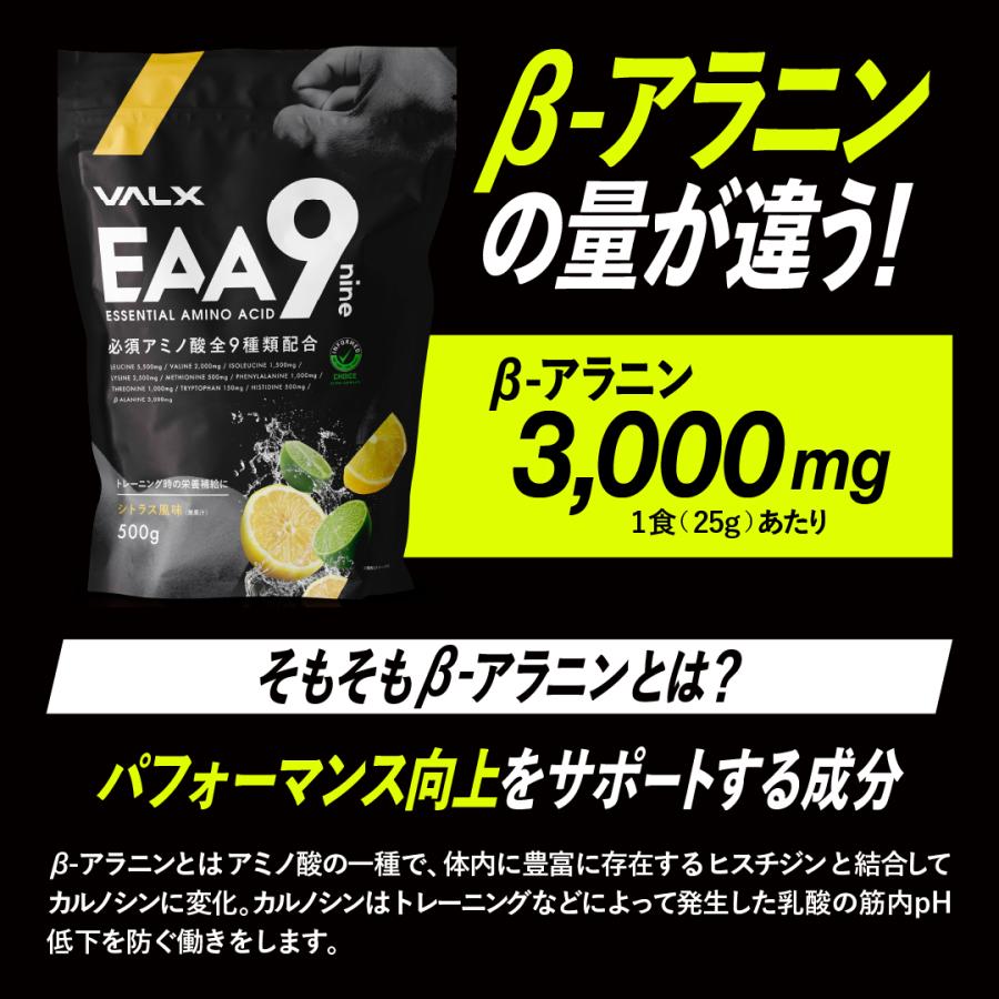 【公式】VALX EAA9 山本義徳 EAA アンチドーピング ライチ風味 500g アミノ酸 ベータアラニン 3000mg 筋トレ サプリ バルクス｜valx｜06