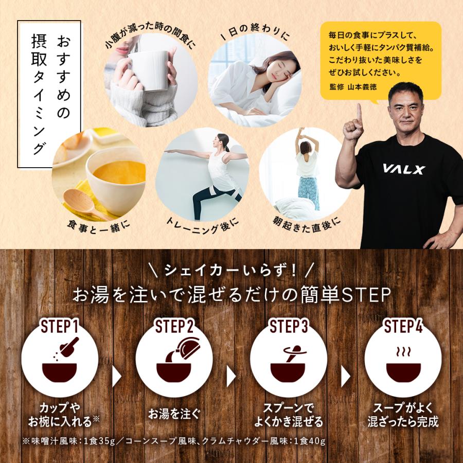 VALX (バルクス) スーププロテイン コーンスープ風味 クラムチャウダー風味 280g 女性 男性 プロテイン | VALX | 13