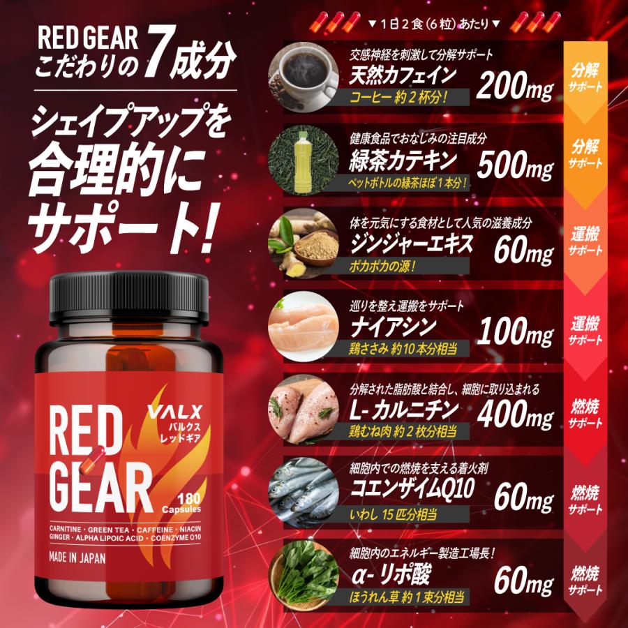 VALX（バルクス） 【VALX RED GEAR】燃焼系 サプリ カルニチン 安心