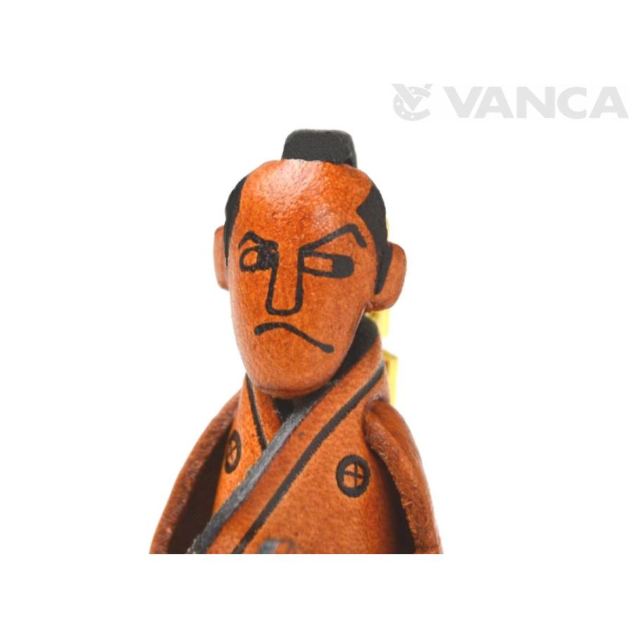 本革製キーホルダー 侍 バンカクラフト 革物語 VANCA CRAFT レザー 手作り 雑貨 革小物 サムライ 戦国 武士 和物グッズ 名入れ可