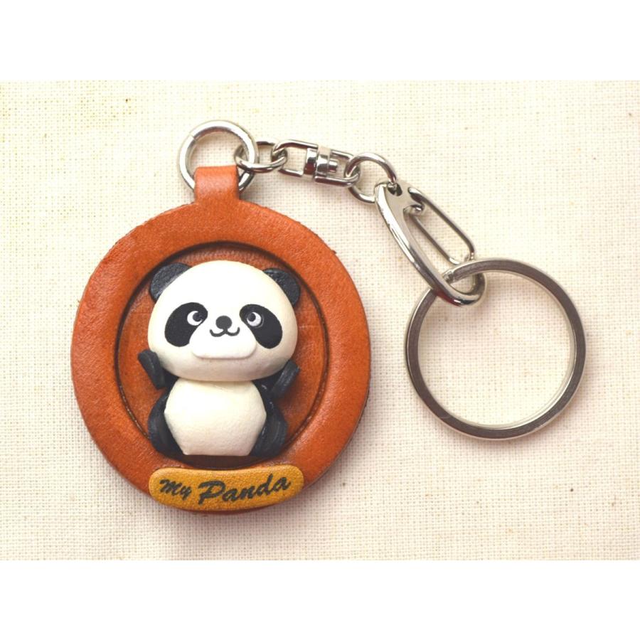 本革製プレート動物キーホルダー パンダ バンカクラフト 革物語 VANCA