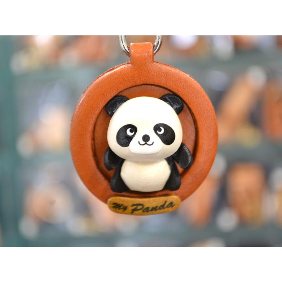 本革製プレート動物キーホルダー パンダ バンカクラフト 革物語 VANCA