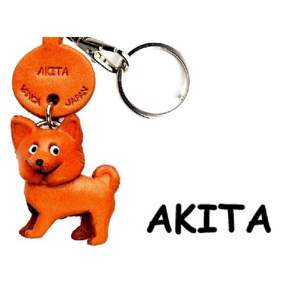 秋田犬 犬キーホルダー バンカクラフト 革物語 Vanca Craft レザー ドッグ わんこ 手作り 革小物 名入れ可 雑貨 人気満点 日本犬