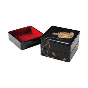 重箱 3段 紀州塗り 6.5寸(19.7cm) 三段重箱 黒内朱 鉄仙 テッセン