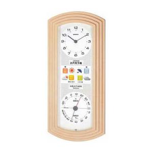EMPEX 掛け時計 ウォールクロック 縦型 ウェザーパルEX お天気時計 BW-5267 シャンパンゴールド