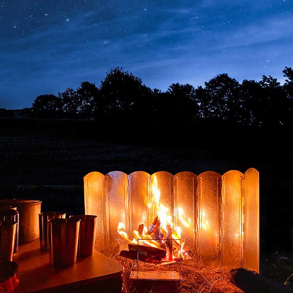 大型風防板 ブラック 防風板 黒 風除板 杭無し 焚き火リフレクター