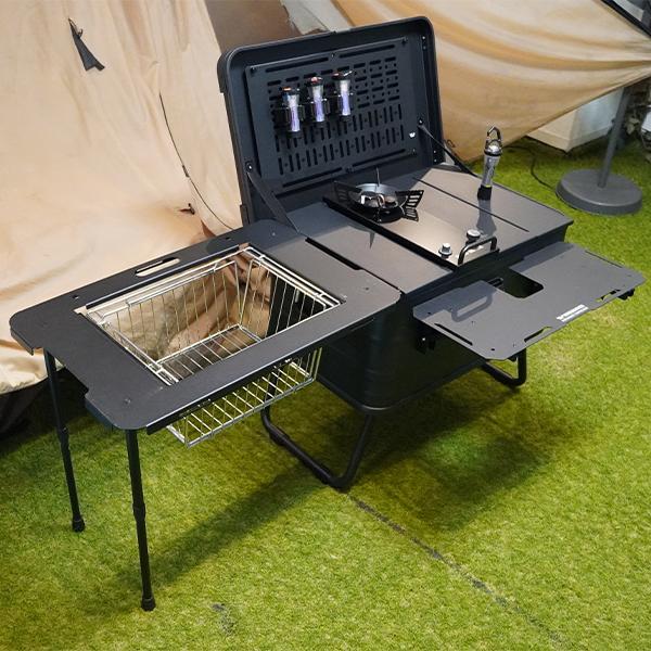 足つきIGT対応テーブル DIYアルミコンテナ キャンプボックス カスタム