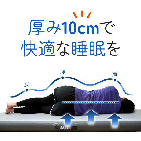 INEAST エアーマット 80cm 電動ポンプセット 空気入れ・抜きが超簡単