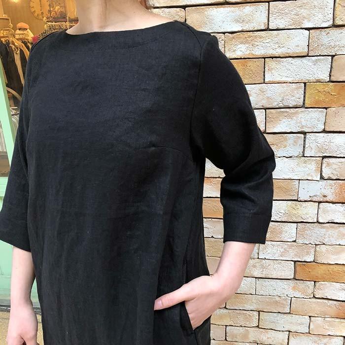 Yarra ヤラ リトアニアリネン無地ボートネックワンピース ナチュラル ブラック オリーブ グリーン フリー Yarra Yr 05 0h Vanillaオンラインストア 通販 Yahoo ショッピング