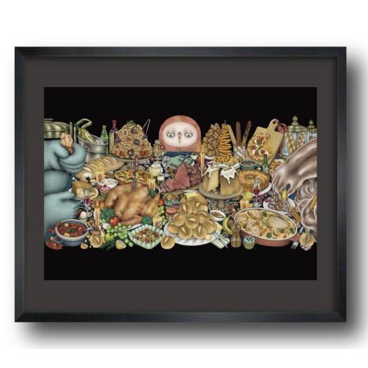 光宗薫 「せみにんげん」 『豪華な食卓』 複製原画16 【サイン入り