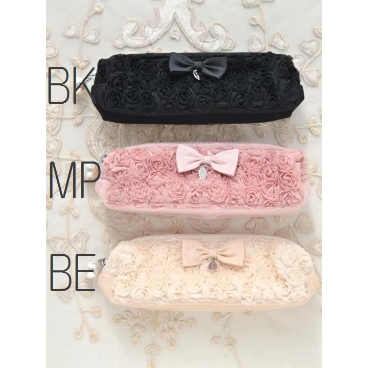 ペンケース ミニローズ 筆箱 母の日 薔薇雑貨 バラ パール リボン  