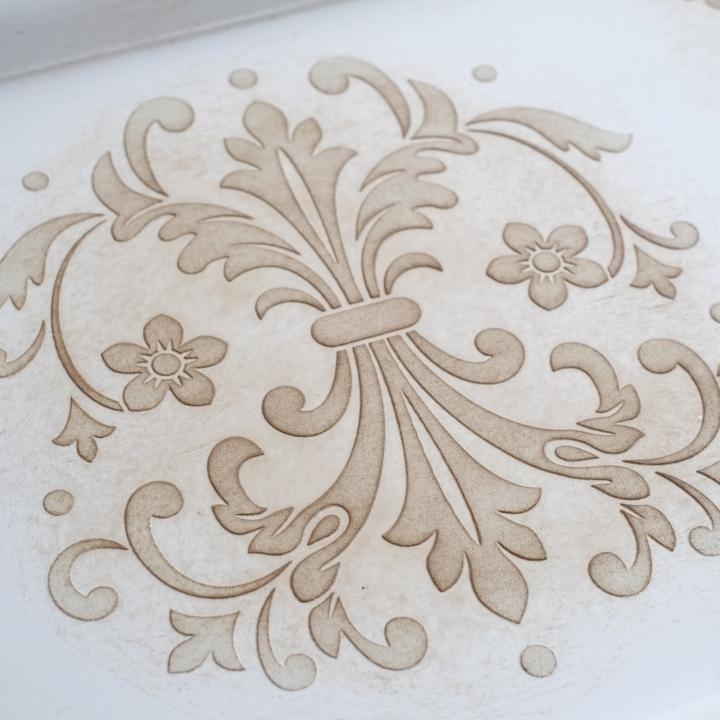 トレイ ティートレイ インテリアトレー シャビーアラベスクハンドル