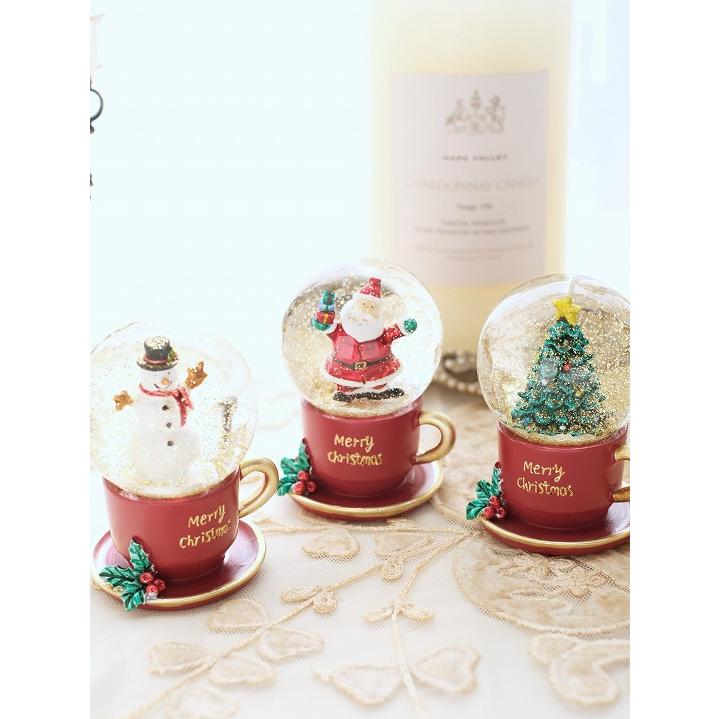 スノードーム クリスマス おしゃれ ミニスノードームティーカップ 北欧
