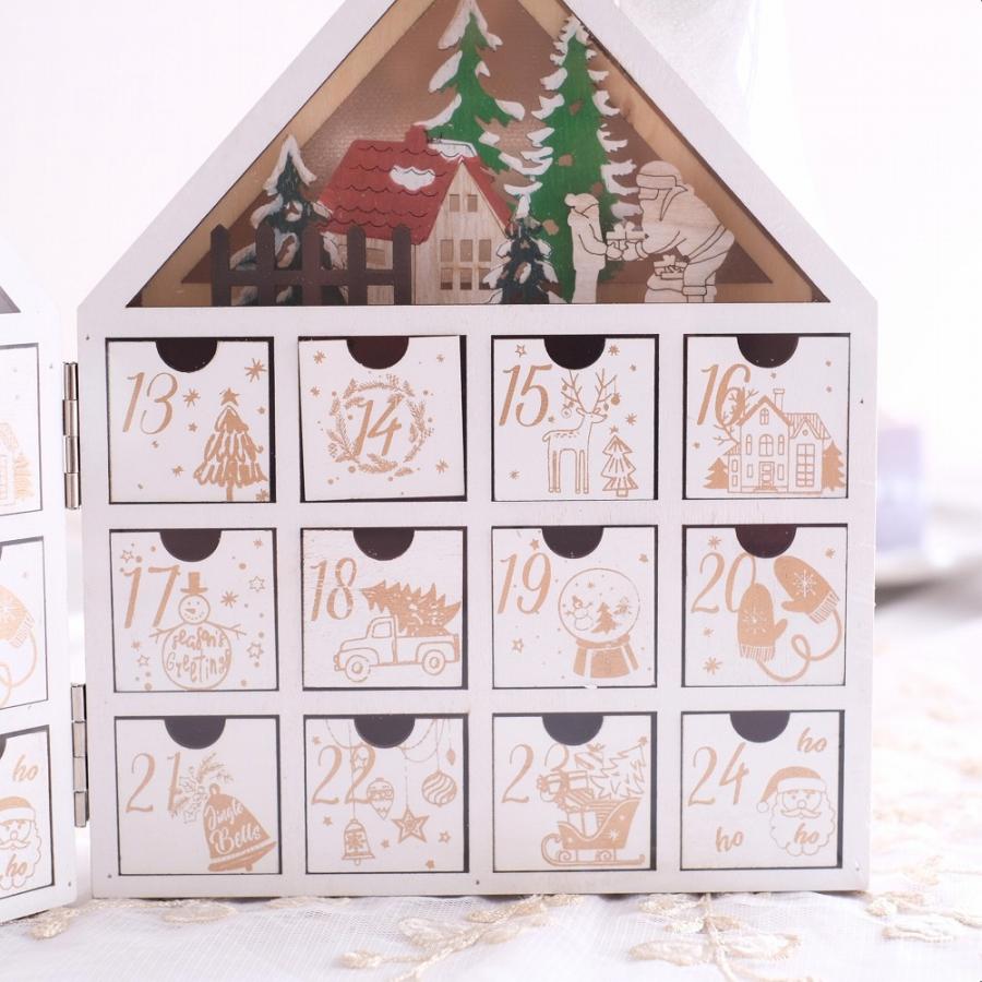 アドベントカレンダーLED 木製 引き出し 2025クリスマス 飾り 北欧